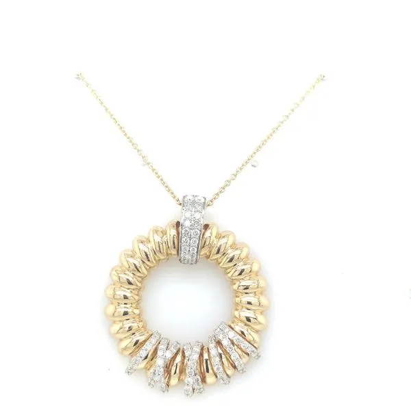 Diamond Necklace in 14 Karat Yellow Gold 16 Grams Tzfasman Jewelers Brooklyn, NY