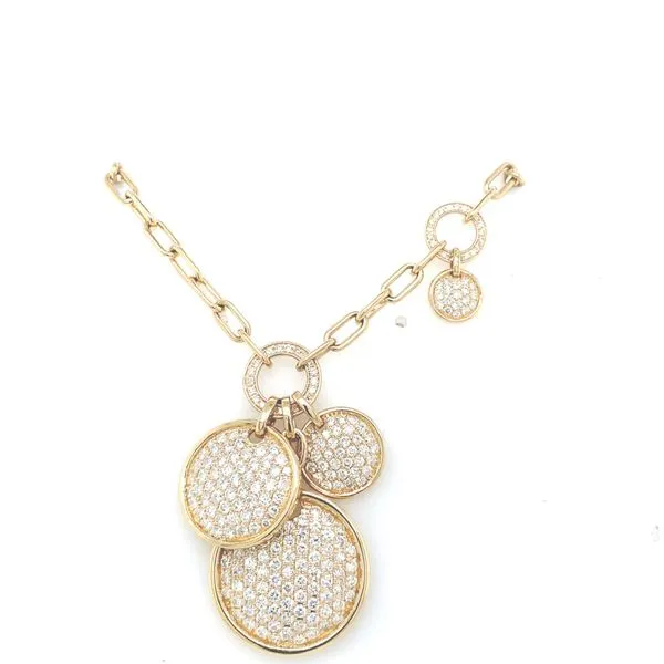 Diamond Necklace in 14 Karat Yellow Gold 23 Grams Tzfasman Jewelers Brooklyn, NY