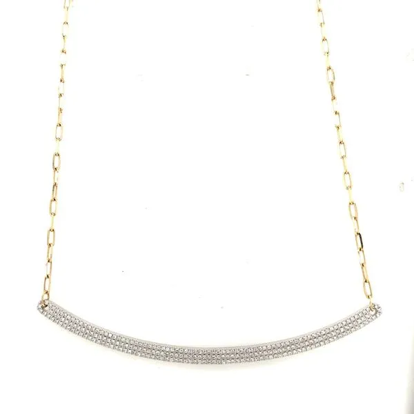 Diamond Necklace in 14 Karat Yellow Gold 6.46 Grams Tzfasman Jewelers Brooklyn, NY