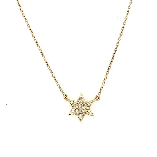Diamond Necklace in 14 Karat Yellow Gold 1.35 Grams Tzfasman Jewelers Brooklyn, NY