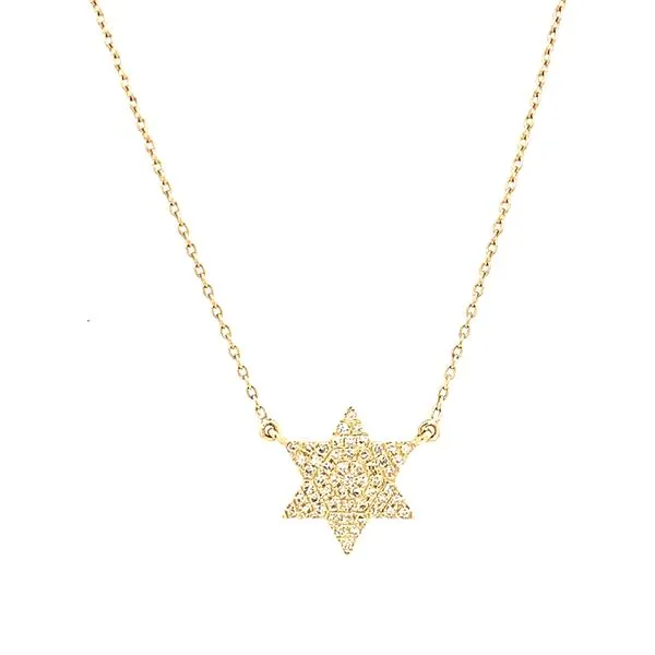 Diamond Necklace in 14 Karat Yellow Gold 1.55 Grams Tzfasman Jewelers Brooklyn, NY