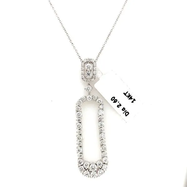Diamond Necklace in 14 Karat White Gold Tzfasman Jewelers Brooklyn, NY