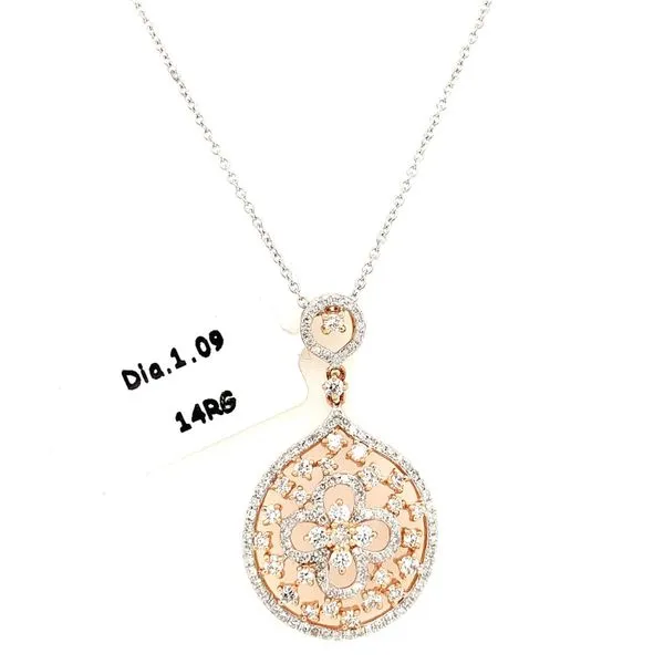 Diamond Necklace in 14 Karat Yellow & White Gold Tzfasman Jewelers Brooklyn, NY