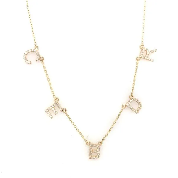 Diamond Necklace in 14 Karat Yellow Gold 2.5 Grams Tzfasman Jewelers Brooklyn, NY