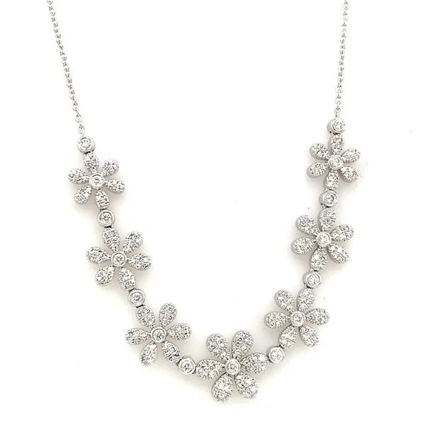 Diamond Necklace in 14 Karat White Gold 10.29 Grams Tzfasman Jewelers Brooklyn, NY