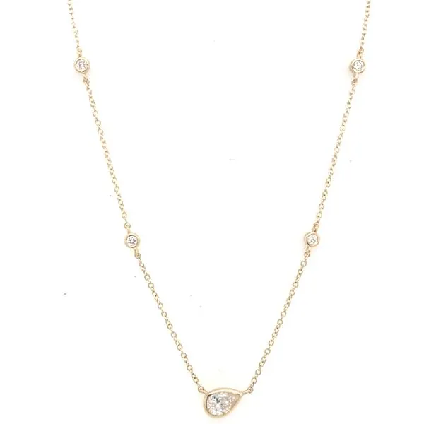 Diamond Necklace in 14 Karat Yellow Gold 1.51 Grams Tzfasman Jewelers Brooklyn, NY