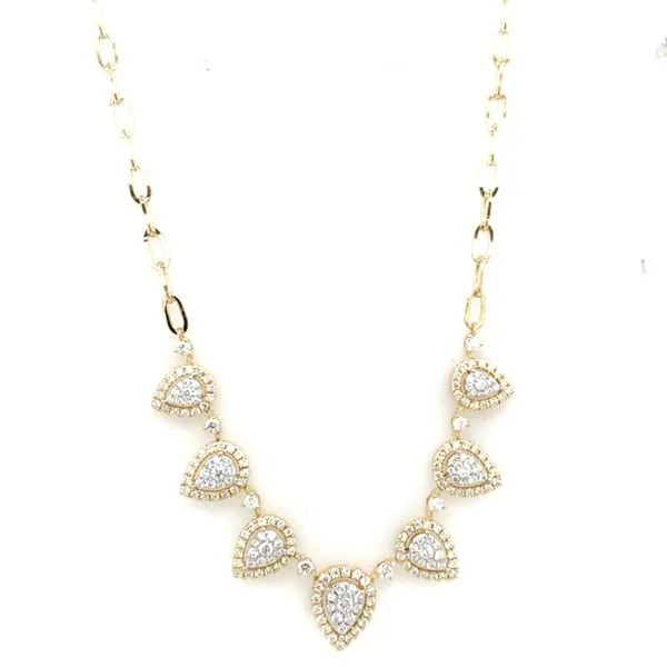 Diamond Necklace in 14 Karat Yellow Gold Tzfasman Jewelers Brooklyn, NY