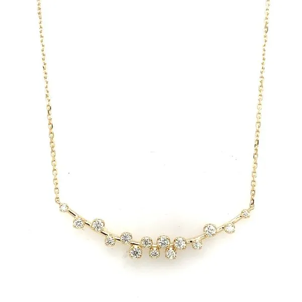 Diamond Necklace in 14 Karat Yellow Gold Tzfasman Jewelers Brooklyn, NY