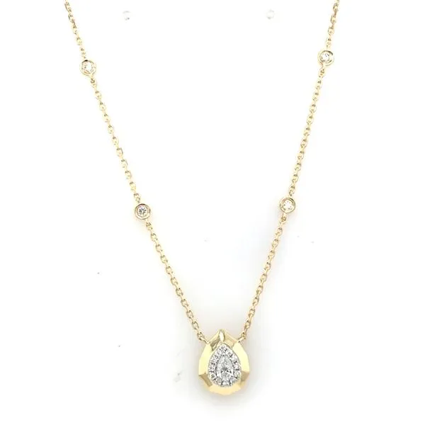 Diamond Necklace in 14 Karat Yellow Gold 3.19 Grams Tzfasman Jewelers Brooklyn, NY