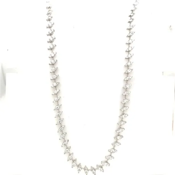 Diamond Necklace in 14 Karat White Gold Tzfasman Jewelers Brooklyn, NY