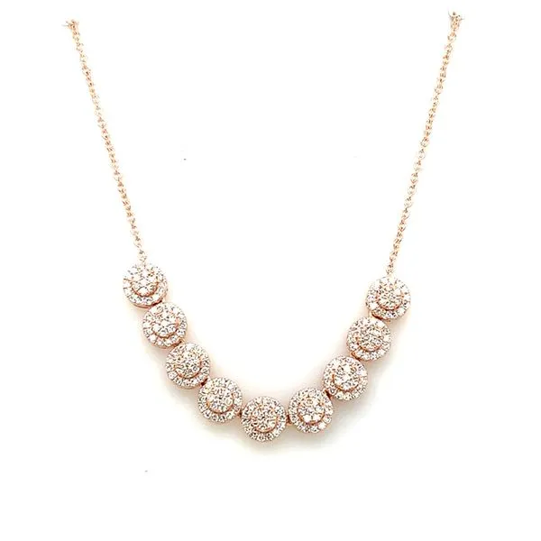 Diamond Necklace in 14 Karat Rose Gold 6.28 Grams Tzfasman Jewelers Brooklyn, NY