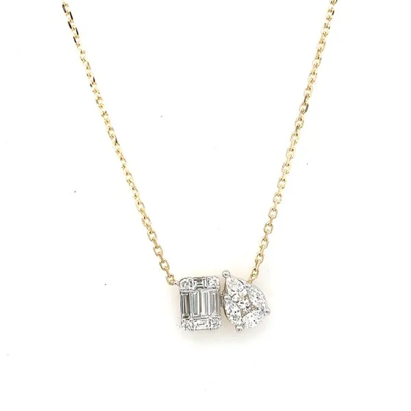 Diamond Necklace in 14 Karat Yellow Gold Tzfasman Jewelers Brooklyn, NY