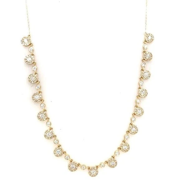 Diamond Necklace in 14 Karat Yellow Gold 5.33 Grams Tzfasman Jewelers Brooklyn, NY