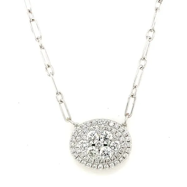 Diamond Necklace in 14 Karat White Gold Tzfasman Jewelers Brooklyn, NY