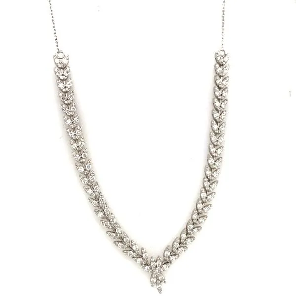 Diamond Necklace in 14 Karat White Gold Tzfasman Jewelers Brooklyn, NY