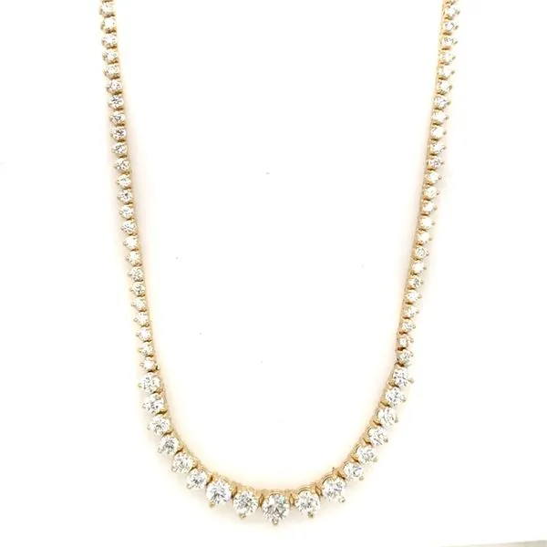 Diamond Necklace in 14 Karat Yellow Gold Tzfasman Jewelers Brooklyn, NY