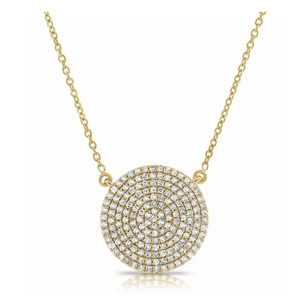 Diamond Necklace in 14 Karat Yellow Gold 2.49 Grams Tzfasman Jewelers Brooklyn, NY