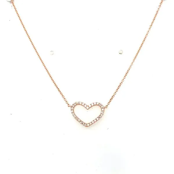 Diamond Necklace in 14 Karat Rose Gold 1.42 Grams Tzfasman Jewelers Brooklyn, NY