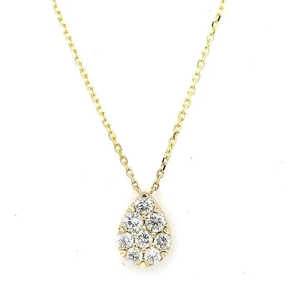 Diamond Necklace in 14 Karat Yellow Gold 3.33 Grams Tzfasman Jewelers Brooklyn, NY