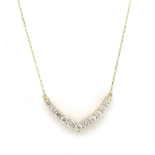 Diamond Necklace in 14 Karat Yellow Gold Tzfasman Jewelers Brooklyn, NY