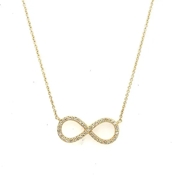 Diamond Necklace in 14 Karat Yellow Gold 1.91 Grams Tzfasman Jewelers Brooklyn, NY