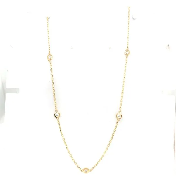Diamond Necklace in 14 Karat Yellow Gold Tzfasman Jewelers Brooklyn, NY