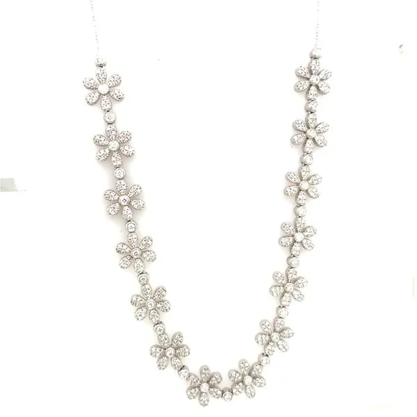Diamond Necklace in 14 Karat White Gold 16.33 Grams Tzfasman Jewelers Brooklyn, NY