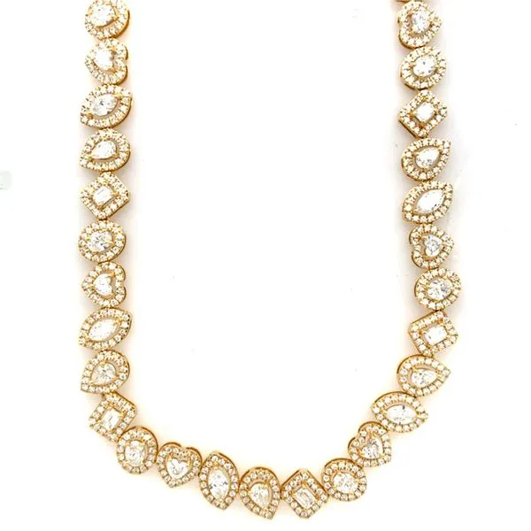 Diamond Necklace in 14 Karat Yellow Gold Tzfasman Jewelers Brooklyn, NY