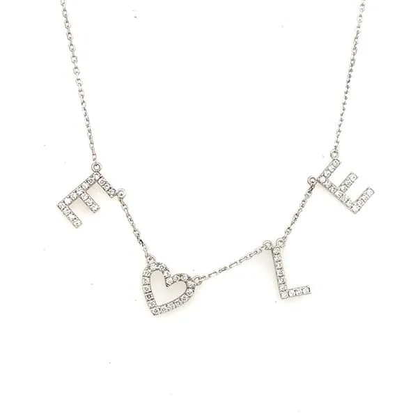 Diamond Necklace in 14 Karat White Gold Tzfasman Jewelers Brooklyn, NY