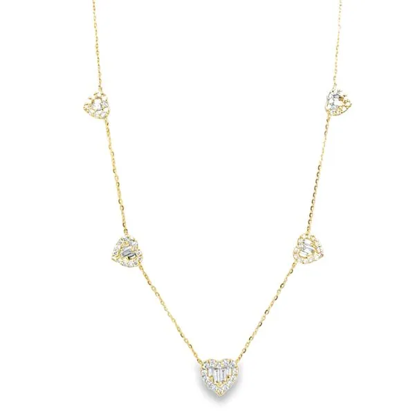 Diamond Necklace in 14 Karat Yellow Gold 3.20 Grams Tzfasman Jewelers Brooklyn, NY