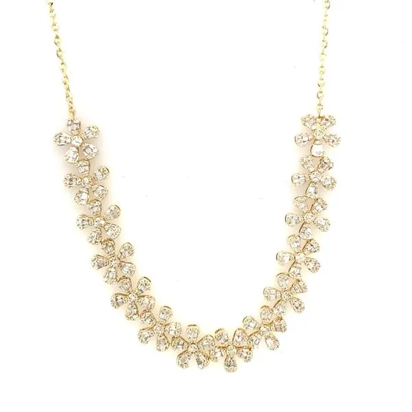 Diamond Necklace in 14 Karat Yellow Gold 9.42 Grams Tzfasman Jewelers Brooklyn, NY
