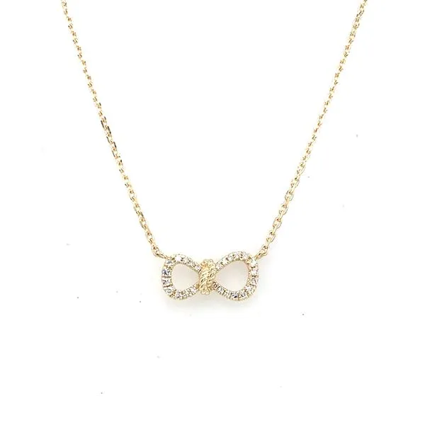 Diamond Necklace in 14 Karat Yellow Gold 2.50 Grams Tzfasman Jewelers Brooklyn, NY