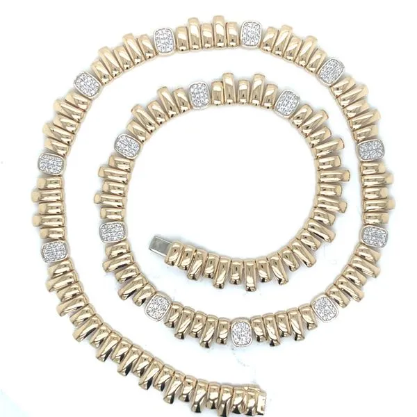 Diamond Necklace in 14 Karat Yellow Gold 23.9 Grams Image 2 Tzfasman Jewelers Brooklyn, NY