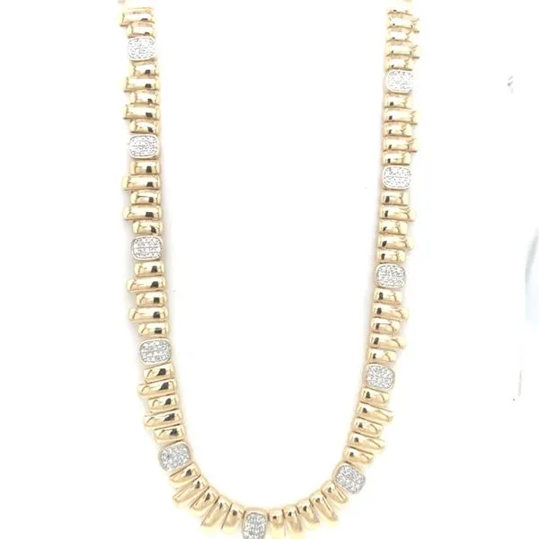 Diamond Necklace in 14 Karat Yellow Gold 23.9 Grams Tzfasman Jewelers Brooklyn, NY