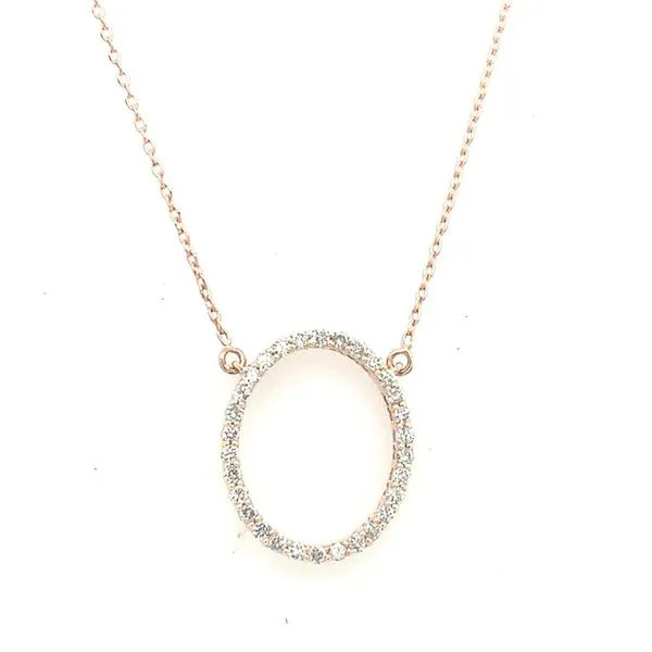 Diamond Necklace in 14 Karat Rose Gold 2.05 Grams