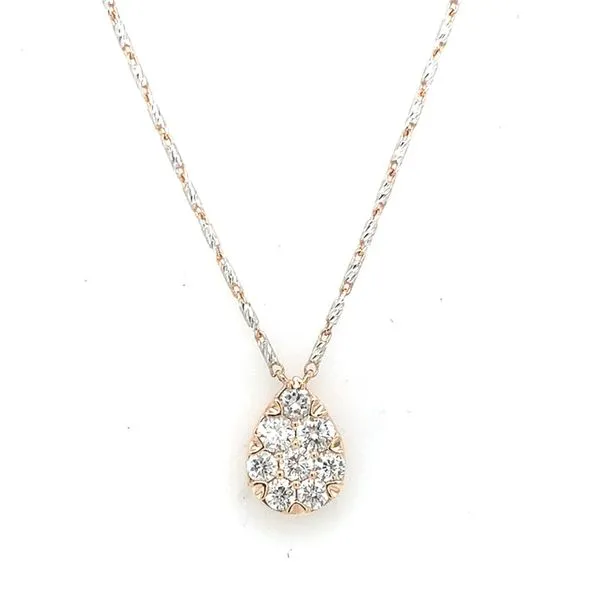 Diamond Necklace in 14 Karat Rose Gold 1.411 Grams