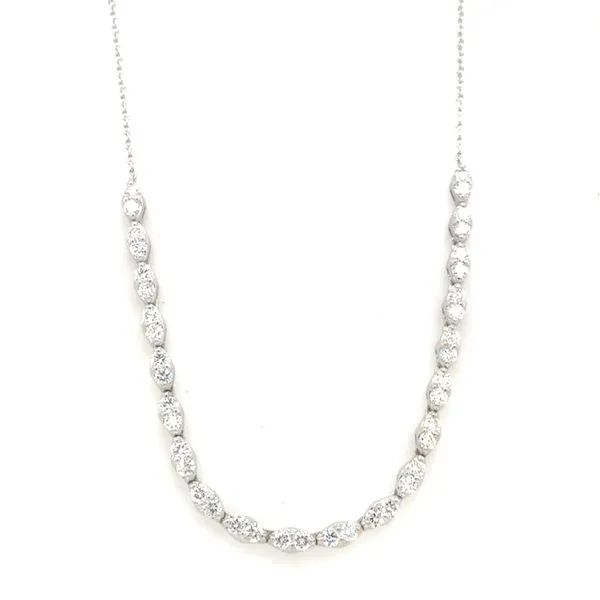 Diamond Necklace in 14 Karat White Gold 7 Grams Tzfasman Jewelers Brooklyn, NY