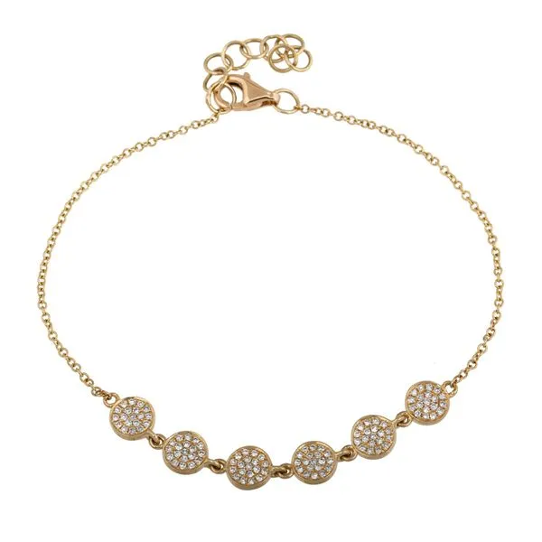 Diamond Bracelets in 14 Karat Yellow Gold 2.30 Grams Tzfasman Jewelers Brooklyn, NY