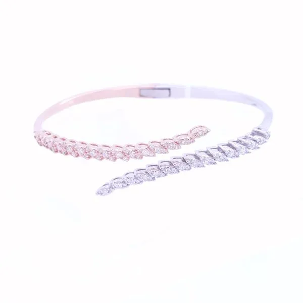 Diamond Bracelets in 14 Karat Rose & White Gold 12 Grams Tzfasman Jewelers Brooklyn, NY