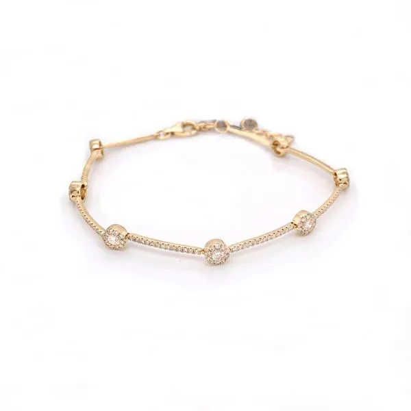 Diamond Bracelets in 14 Karat Yellow Gold 3.30 Grams Tzfasman Jewelers Brooklyn, NY