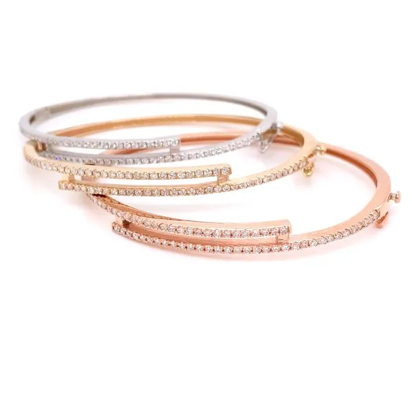 Diamond Bracelets in 14 Karat Yellow Gold 11.1 Grams Tzfasman Jewelers Brooklyn, NY