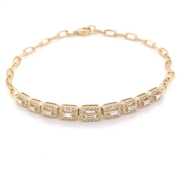 Diamond Bracelets in 14 Karat Yellow Gold 4.50 Grams Tzfasman Jewelers Brooklyn, NY