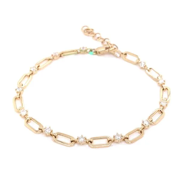 Diamond Bracelets in 14 Karat Yellow Gold  4.17 Grams Tzfasman Jewelers Brooklyn, NY