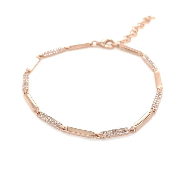 Diamond Bracelets in 14 Karat Rose Gold 3.53 Grams Tzfasman Jewelers Brooklyn, NY