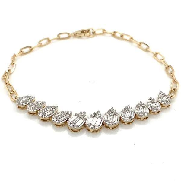 Diamond Bracelets in 14 Karat Yellow Gold 4.69 Grams Tzfasman Jewelers Brooklyn, NY