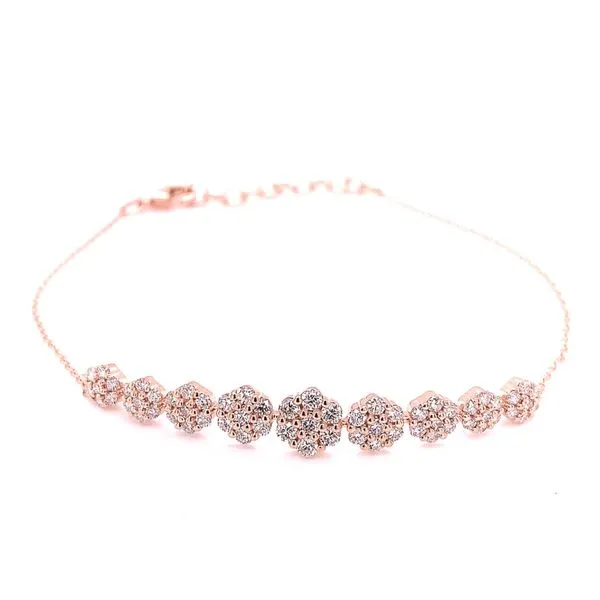 Diamond Bracelets in 14 Karat Rose Gold 2.87 Grams Tzfasman Jewelers Brooklyn, NY