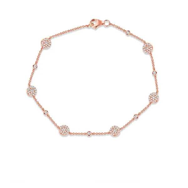 Diamond Bracelets in 14 Karat Rose Gold 2.16 Grams Tzfasman Jewelers Brooklyn, NY