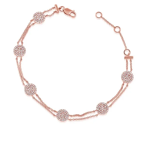 Diamond Bracelets in 14 Karat Rose Gold 4.50 Grams Tzfasman Jewelers Brooklyn, NY