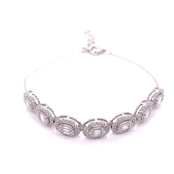Diamond Bracelets in 14 Karat White Gold 4.58 Grams Tzfasman Jewelers Brooklyn, NY