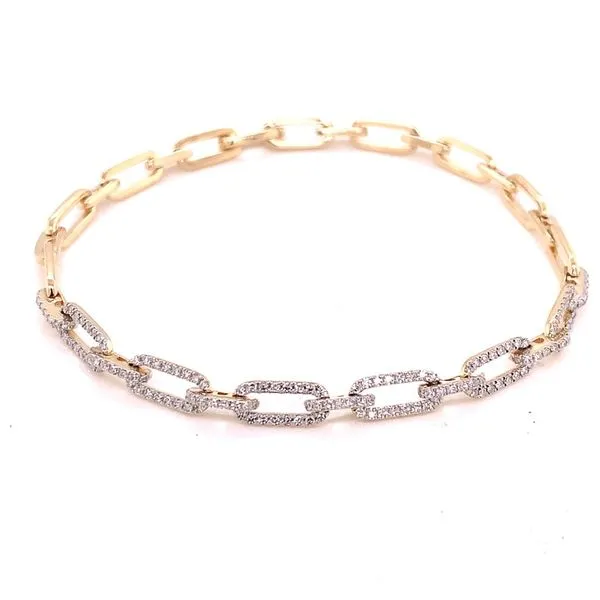 Diamond Bracelets in 14 Karat Yellow Gold 7.07 Grams Tzfasman Jewelers Brooklyn, NY
